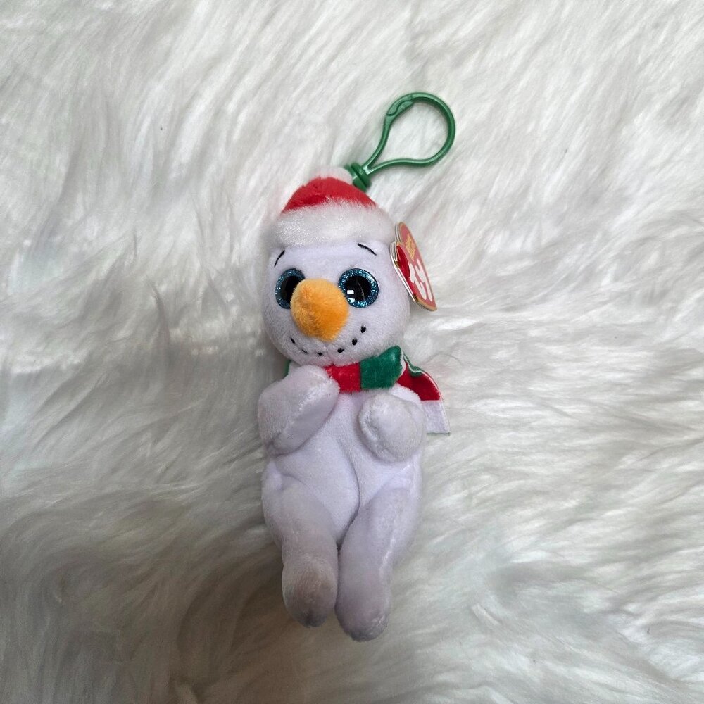 TY Brrrnard Snowman Beanie Bellie Keychain